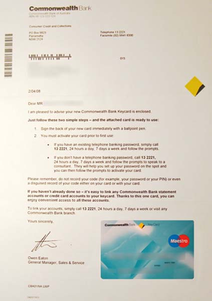 Commonwealth Bank�i�R�����E�F���X��s�j�́u�V�K�����̂��m�点�v�Ɓu�L���b�V���J�[�h�v