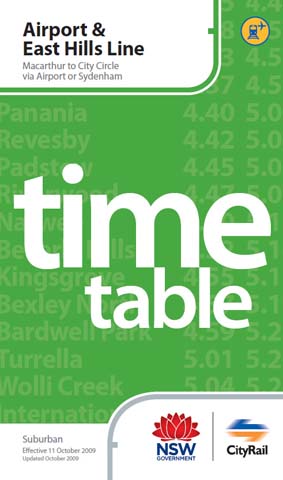 Airport & East Hills Line�̎����\�ƘH���}